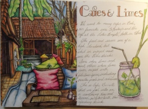 Cafe spread  Watercolour and ink Bali Journal 2015